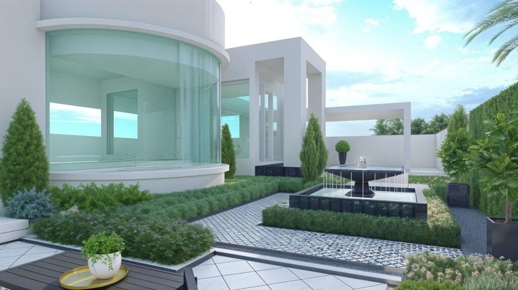 รับออกแบบสวน_บางกอก บูเลอวาร์ด สาทร -ราชพฤกษ์_สวนโมเดิร์นคลาสสิค